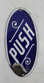 early porcelain door push