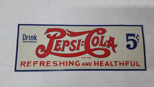 Drink Pepsi-Cola 5 cent SST tacker sign