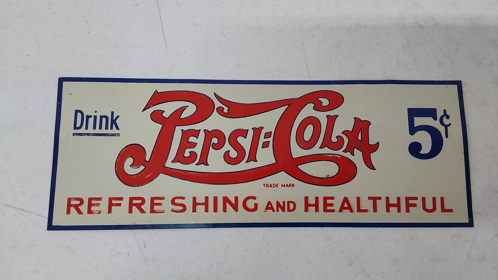 Drink Pepsi-Cola 5 cent SST tacker sign (1 of 2)