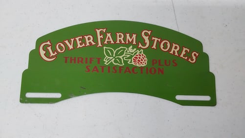 Clover Farm Stores license plate topper