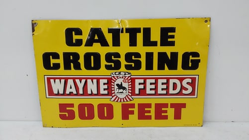 Cattle Crossing Wayne Feeds SST sign