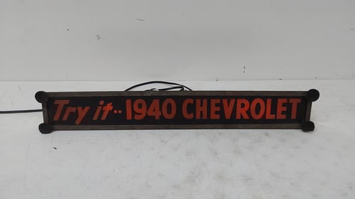 1940s Chevrolet lighted window sign