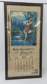 framed Howe Creamery Co calendar