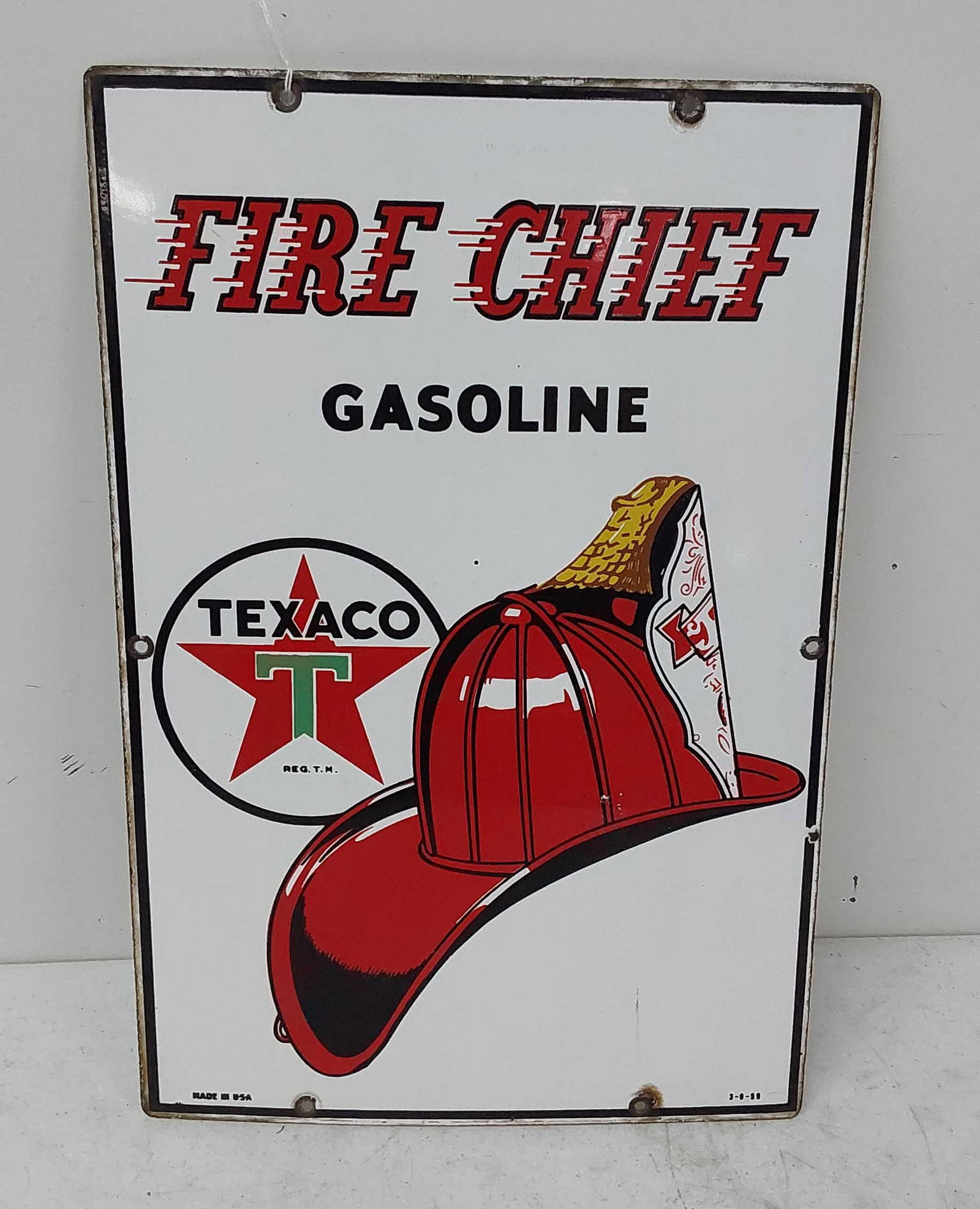 Fire Chief Gasoline PPP: Porcelain Pump Plate Condition = 9