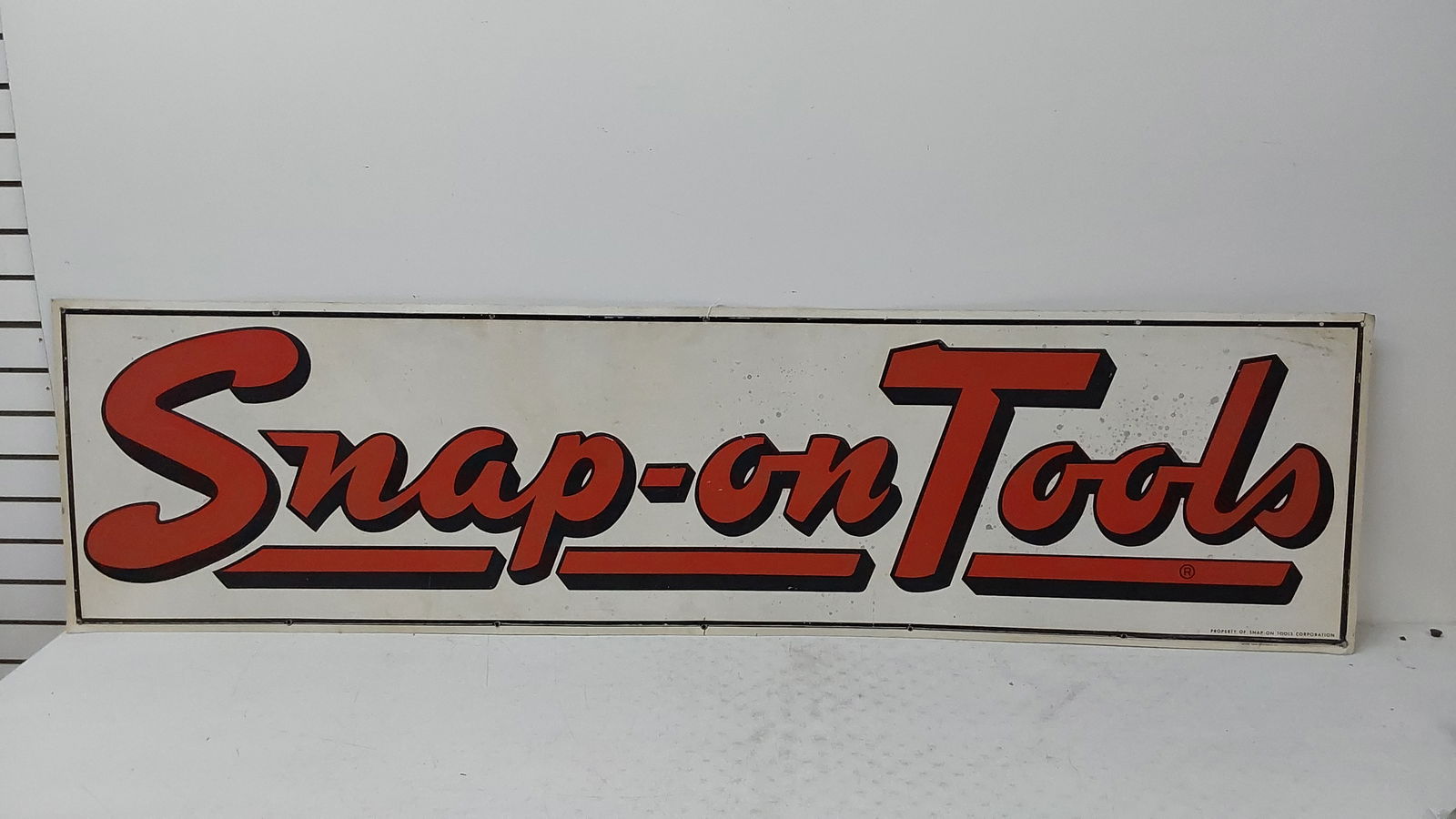 Snap-On Tools SSA sign: Single Sided Aluminum 22" x 84" Condition = 8 NO SHIPPING - PICK UP ONLY