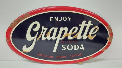 NOS Grapette Soda SST sign