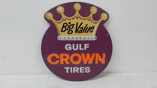 vintage advertising insert Gulf Crown Tires sign