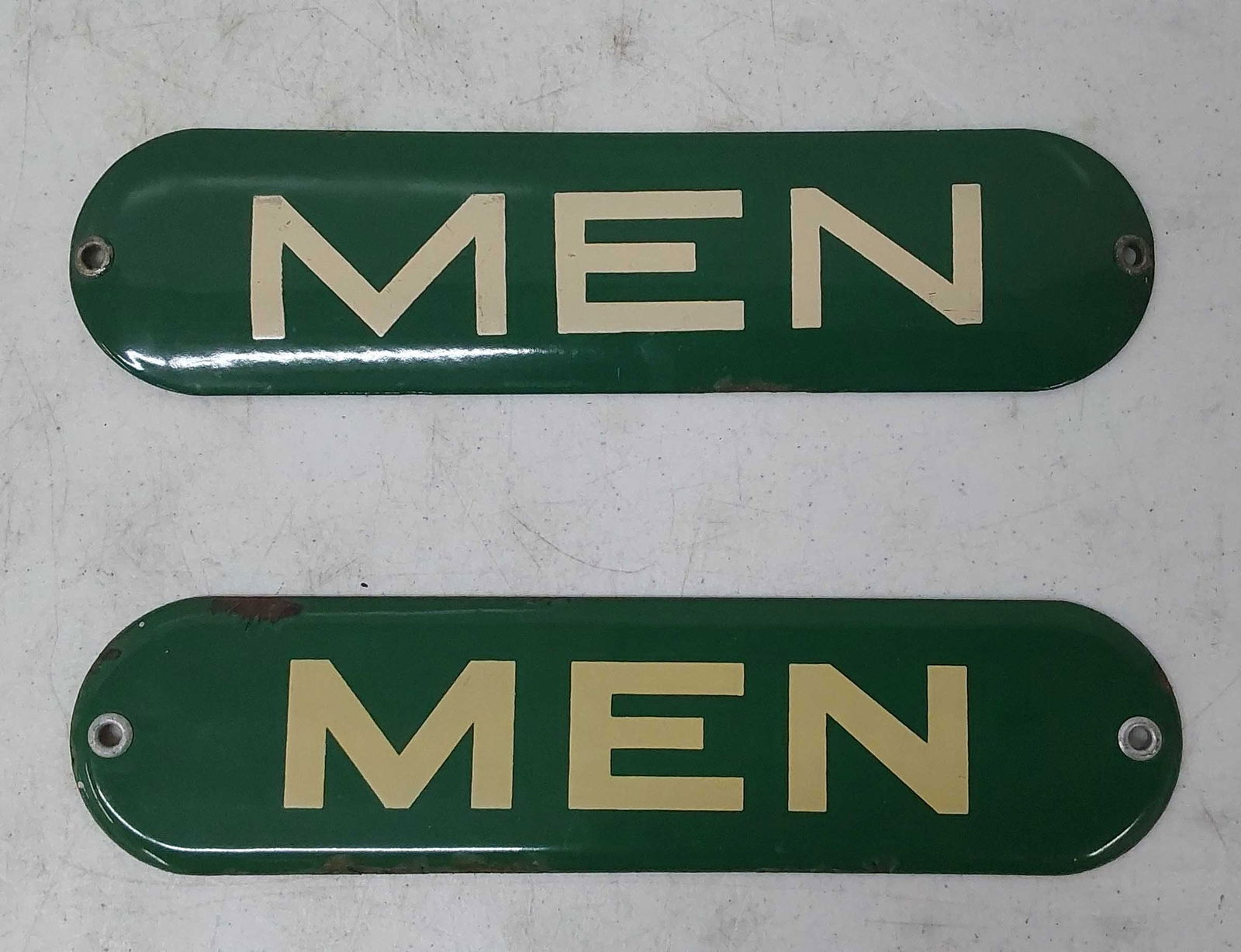 (2) MEN porcelain restroom signs (1 of 2)