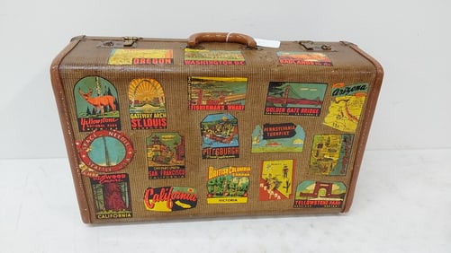 vintage traveling suitcase