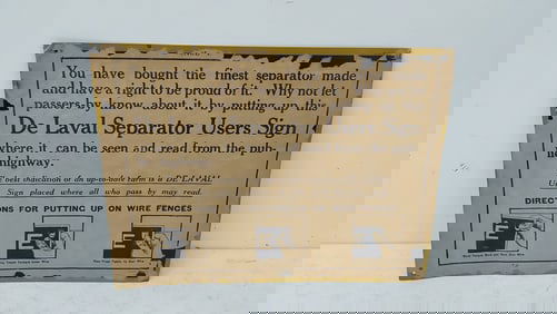 NOS DeLaval Cream Separator SST sign