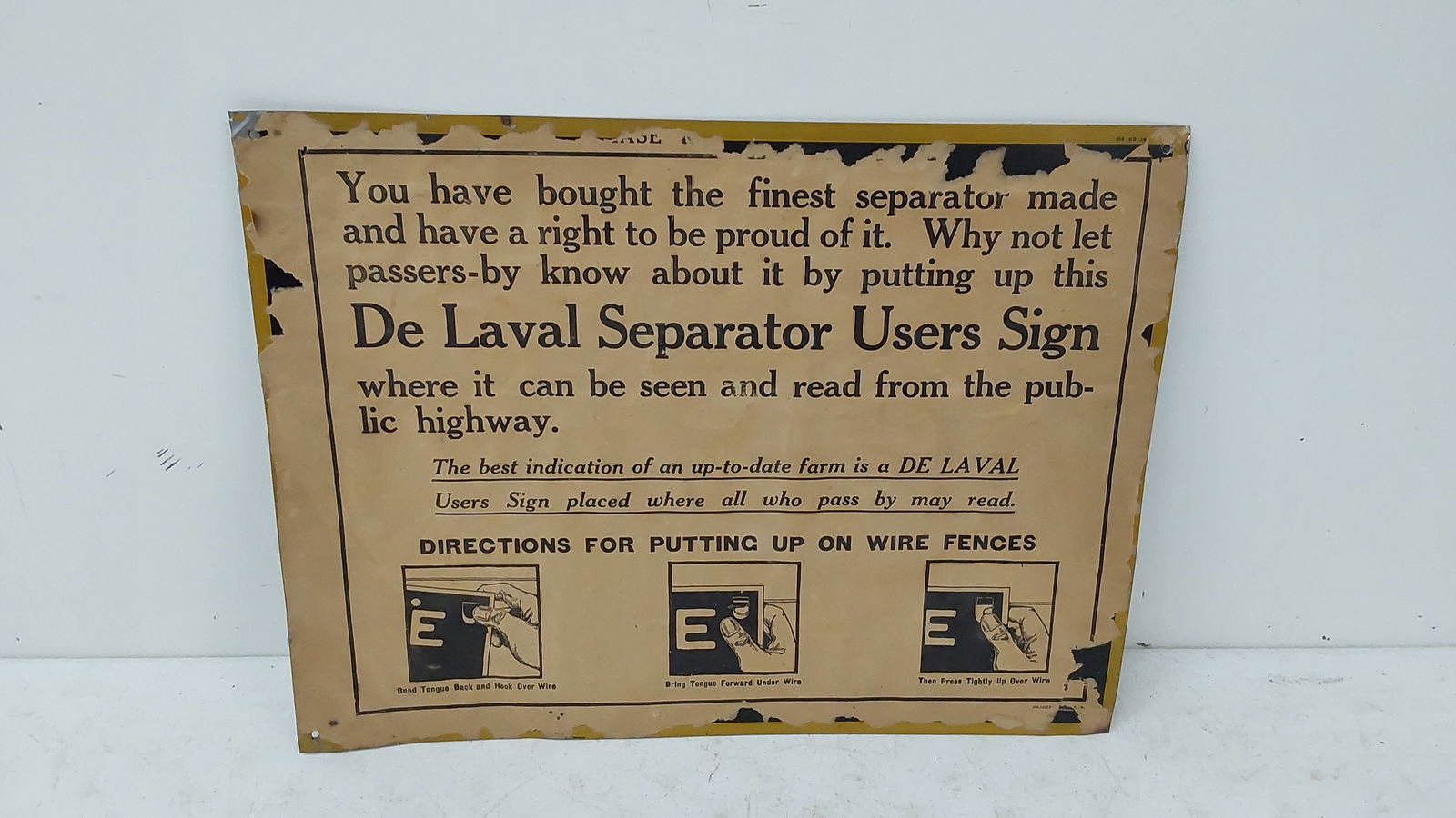 NOS DeLaval Cream Separator SST sign (1 of 2)