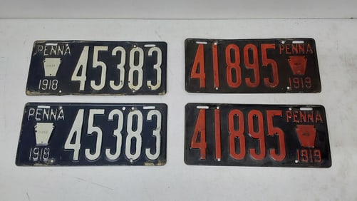 (2) pairs of Pennsylvania license plates