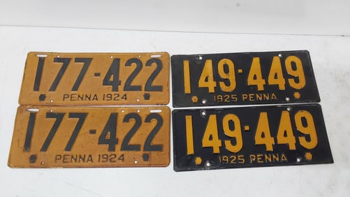 (2) pairs of Pennsylvania license plates