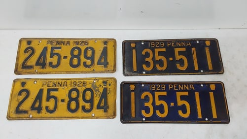 (2) pairs of Pennsylvania license plates