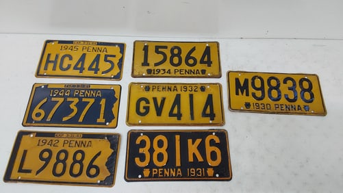 (7) miscellaneous Pennsylvania license plates