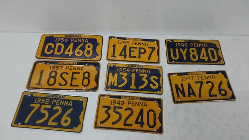 (8) miscellaneous PA license plates