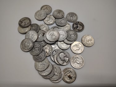 (40) Washington silver quarters