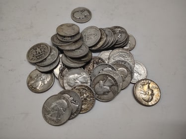 (40) Washington silver quarters