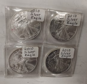 (4) 2010 silver eagles