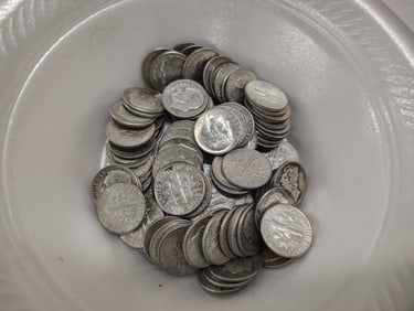 (100) silver Roosevelt dimes