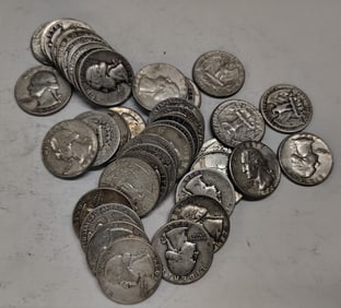 (40) Washington silver quarters
