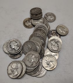 (40) Washington silver quarters