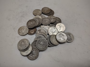 (40) Washington silver quarters