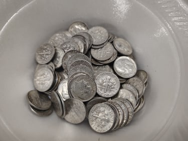 (100) silver Roosevelt dimes