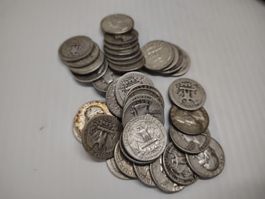 (40) Washington silver quarters