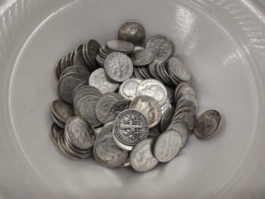 (100) silver Roosevelt dimes