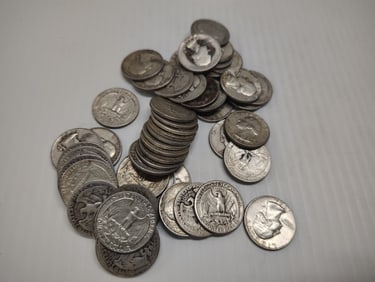 (50) Washington silver quarters
