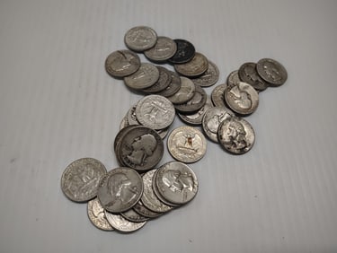 (40) Washington silver quarters
