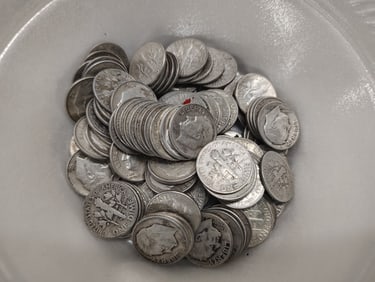 (100) silver Roosevelt dimes
