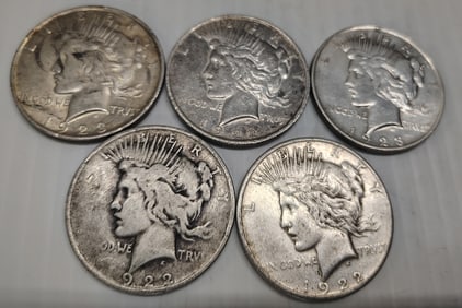 (5) peace dollars