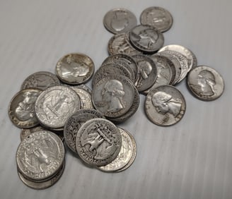 (40) Washington silver quarters