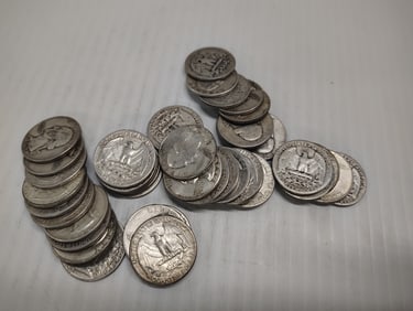 (40) Washington silver quarters