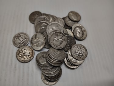 (50) Washington silver quarters