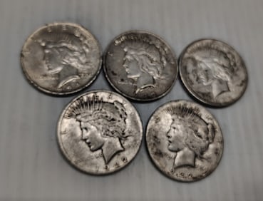 (5) peace dollars