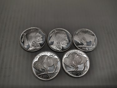 (5) silver coin rounds
