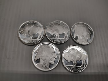 (5) silver rounds