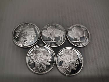 (5) silver coin rounds