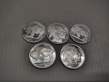 (5) silver coin rounds
