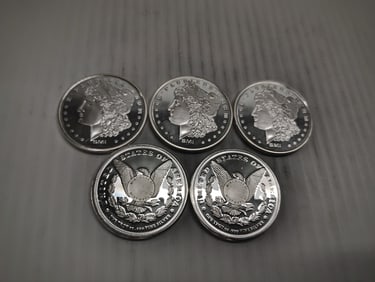 (5) silver coin rounds