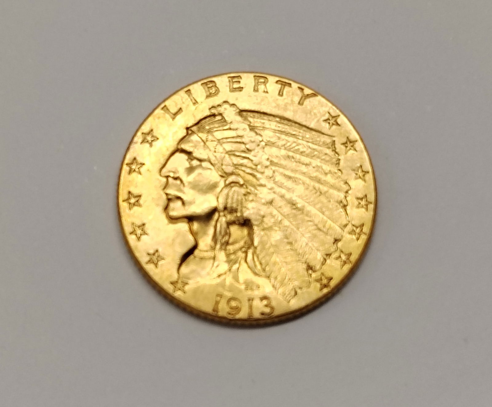 1913   2 1/2 dollar indian head coin (1 of 2)