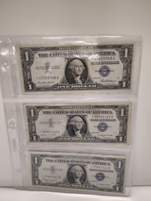 1957,1957a, 1957b star notes silver certificates