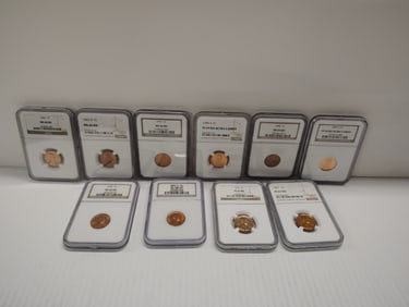 (10) graded pennies