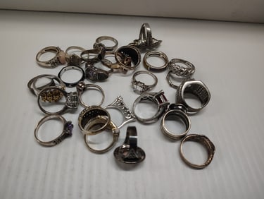 (26) sterling silver rings