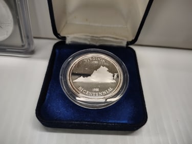 1988 Virginia silver round