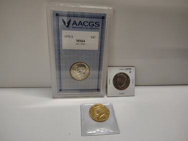 graded 1976s AACGS, Kennedy half dollar 1970o