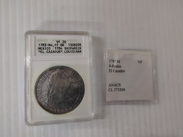 1783 mexico (8) reales coin from the ship wreck
